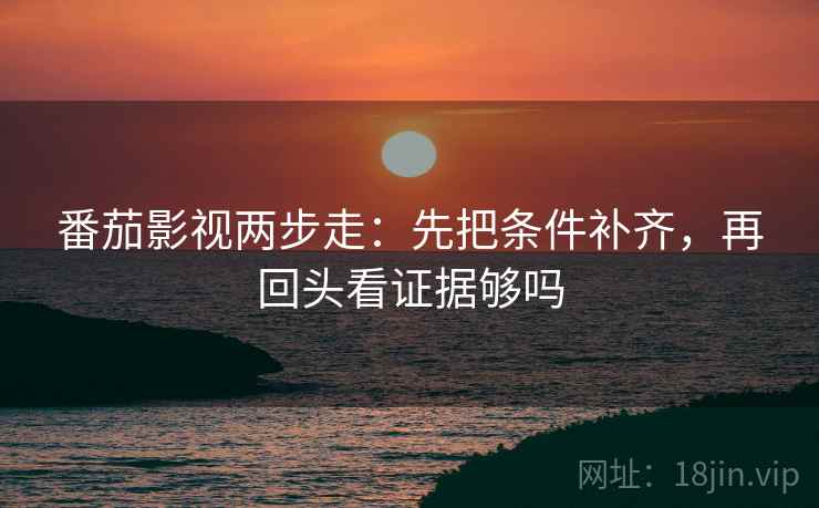 番茄影视两步走：先把条件补齐，再回头看证据够吗